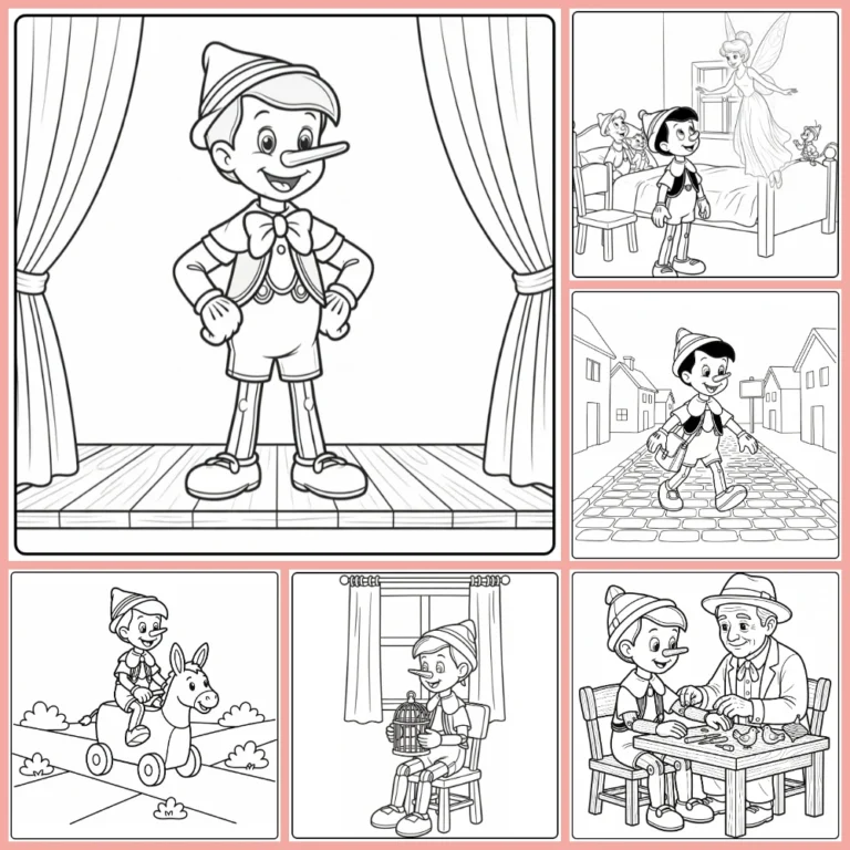 pinocchio coloring page collection cover image