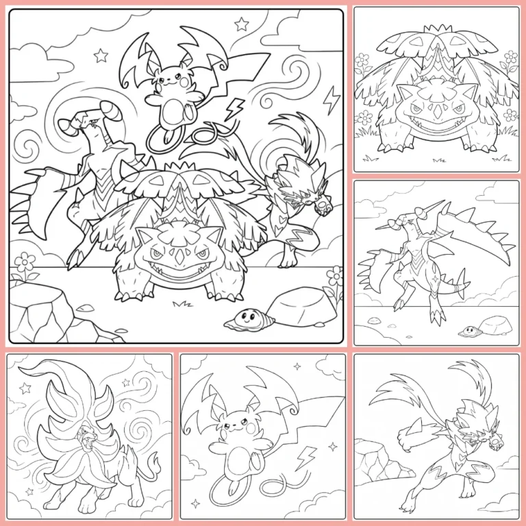 pokemon mega coloring page collection cover image