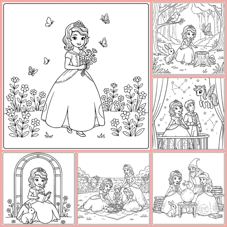 sofia the first coloring page collection cover image