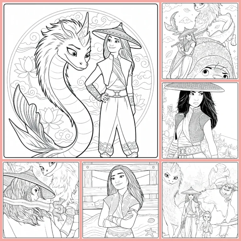 raya coloring page collection cover image