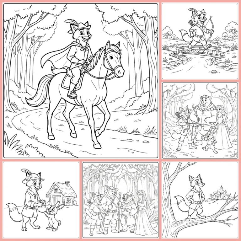 robin hood coloring page collection cover image