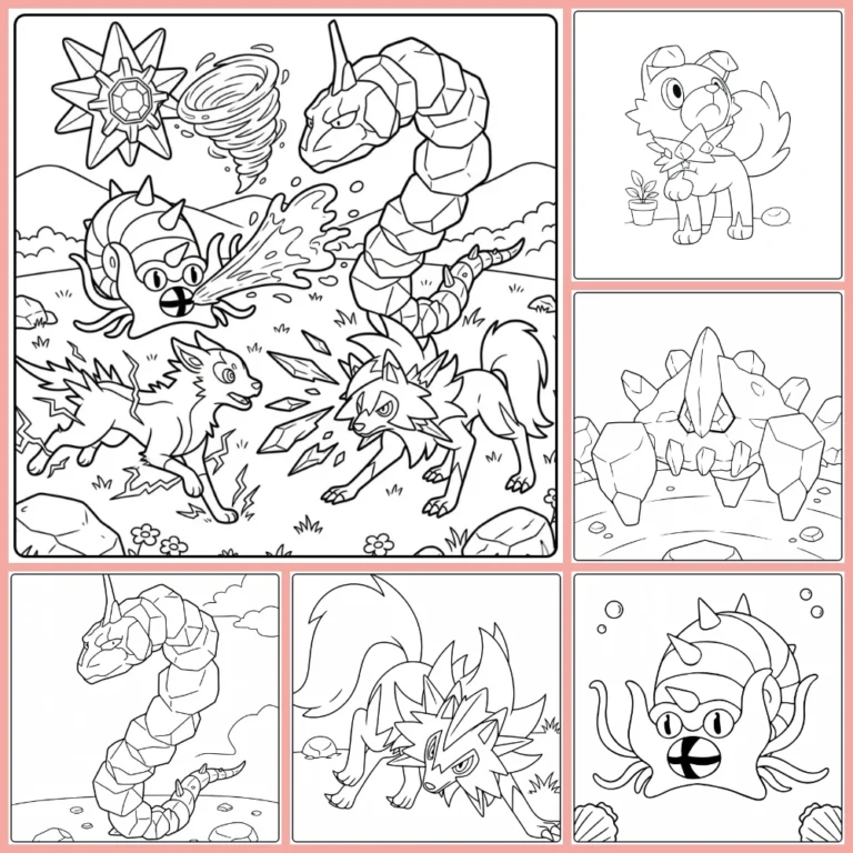 rock Pokemon coloring page collection cover image