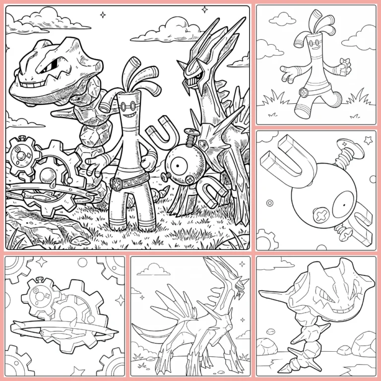 steel Pokemon coloring page collection cover image