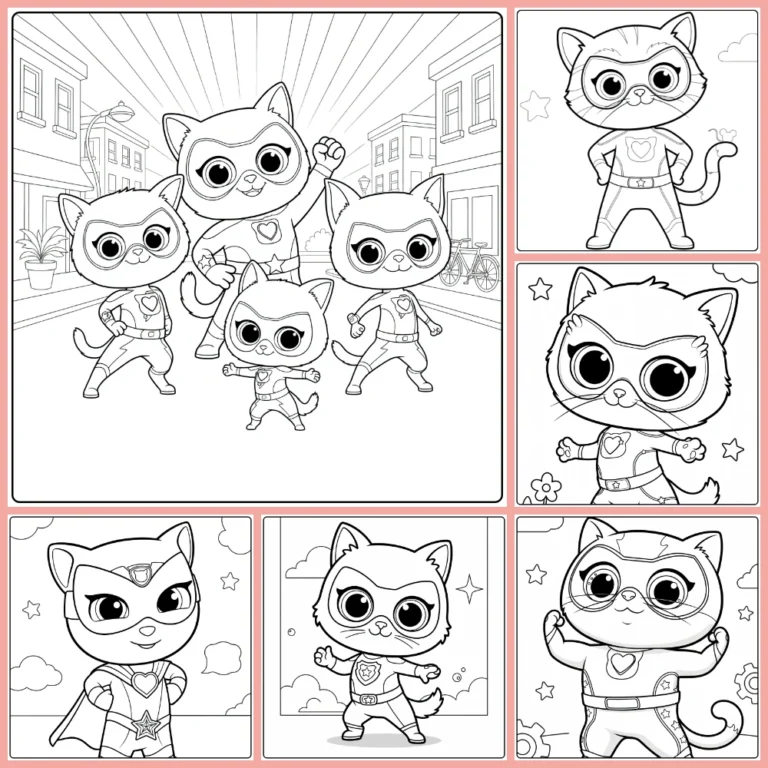 superkitties coloring page collection cover image