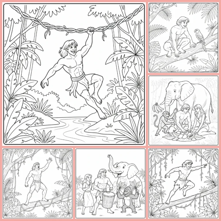 tarzan coloring page collection cover image