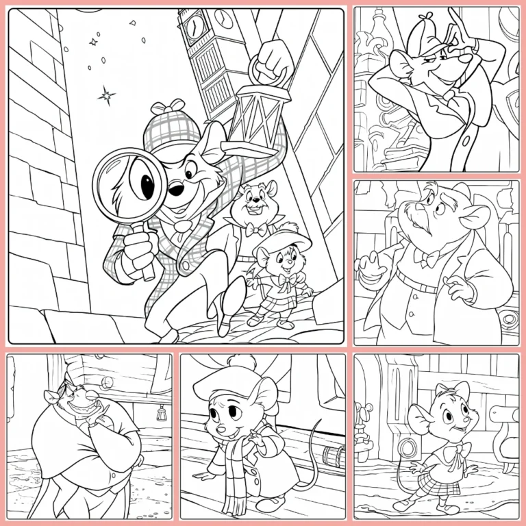 the great mouse detective coloring page collection cover image