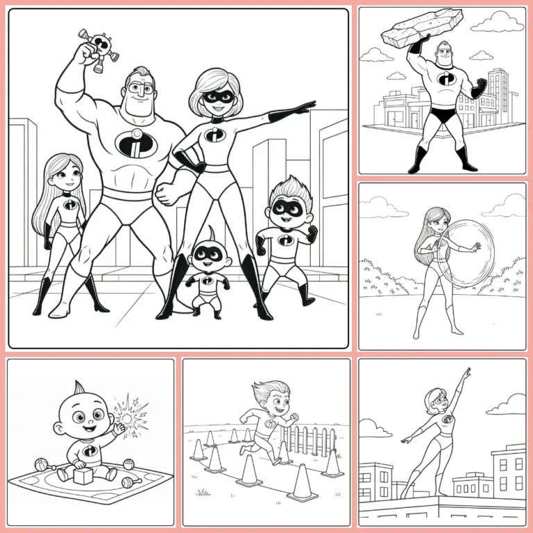 the incredibles coloring page collection cover image