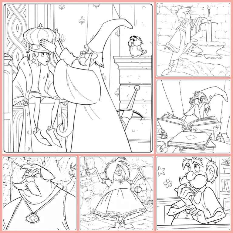 the sword in the stone coloring page collection cover image