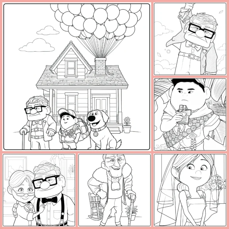 up coloring page collection cover image