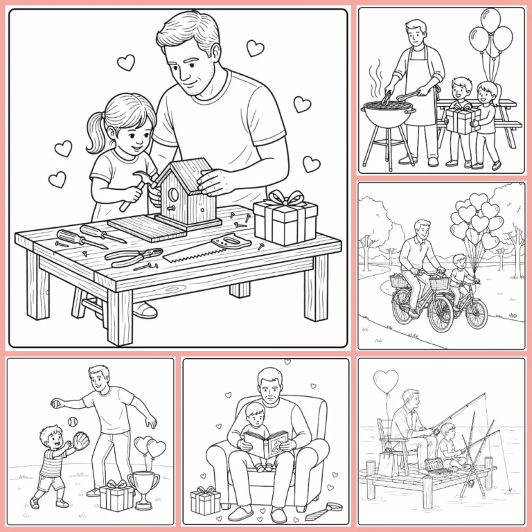 father’s day coloring page collection cover image