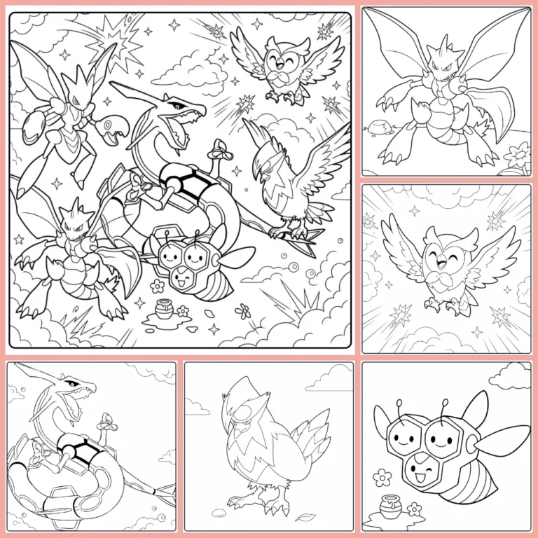 Flying Pokemon coloring page collection cover image