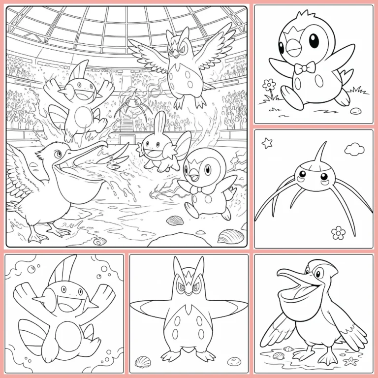 Water Pokemon coloring page collection cover image