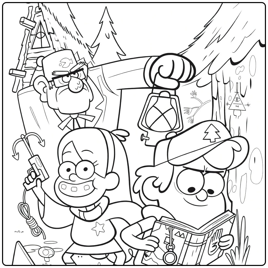 gravity Falls Dipper and Mabel Adventure coloring page