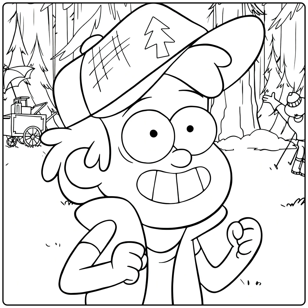gravity Falls Dippers Bosavontuur coloring page