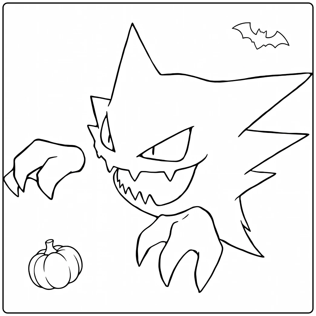 Spooky Haunter Halloween Ghost coloring page