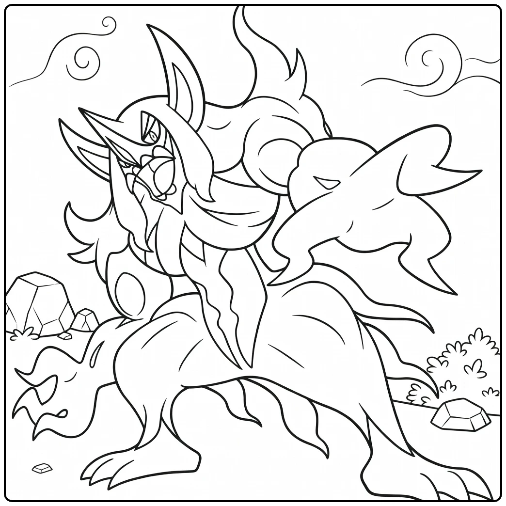 Grimmsnarl Wild Hair and Claws coloring page