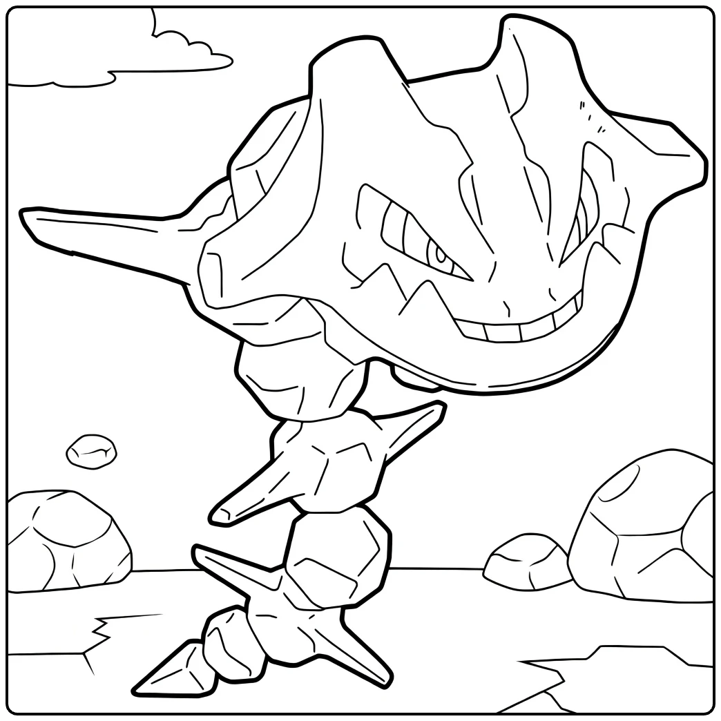 Big Steelix Spikes and Rocks coloring page