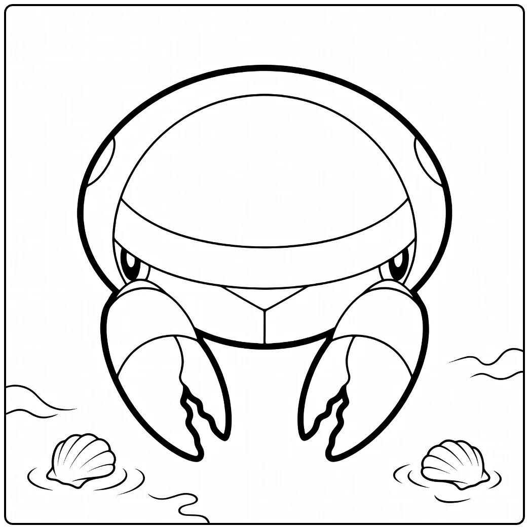 Grubbin Cute Pokemon Grub in Sea coloring page