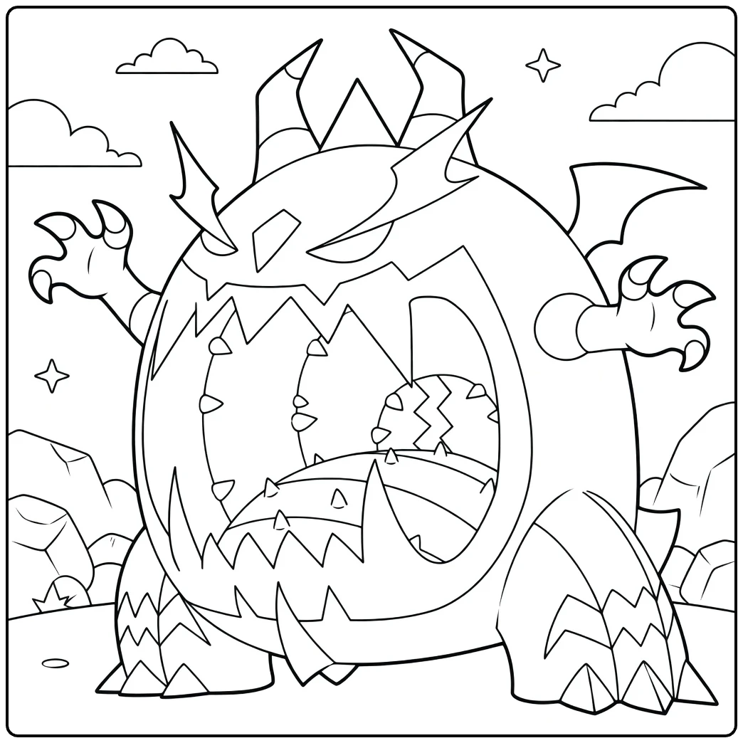 Guzzlord for Pokemon Fans coloring page