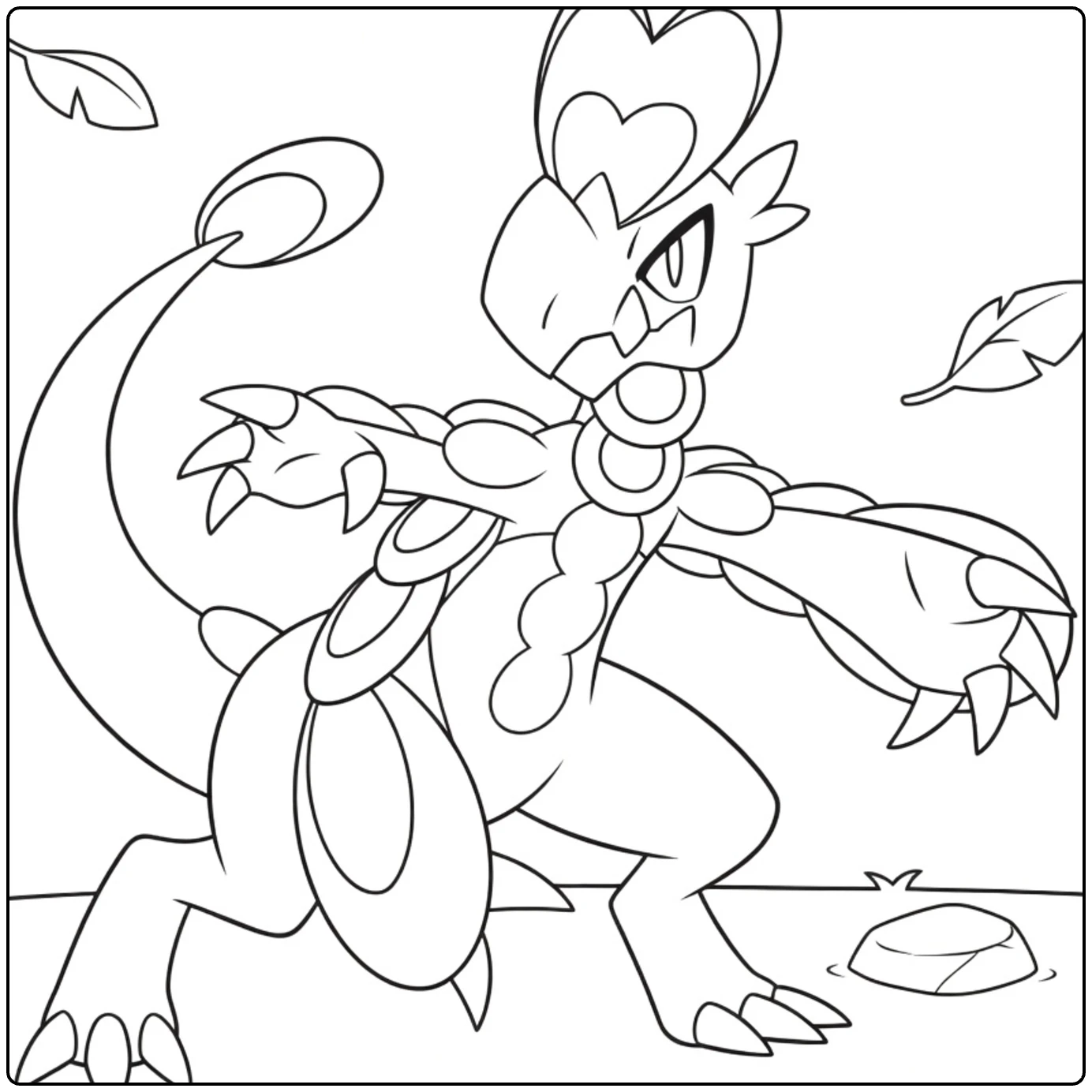 Hakamo O in Dynamic Battle Pose coloring page