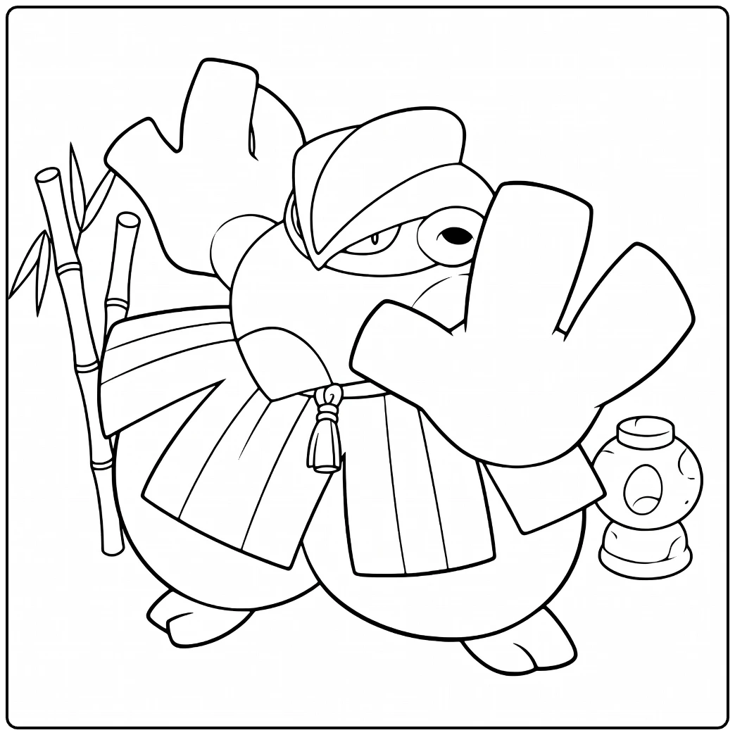 Hariyama for Kids Tough Sumo Wrestler coloring page
