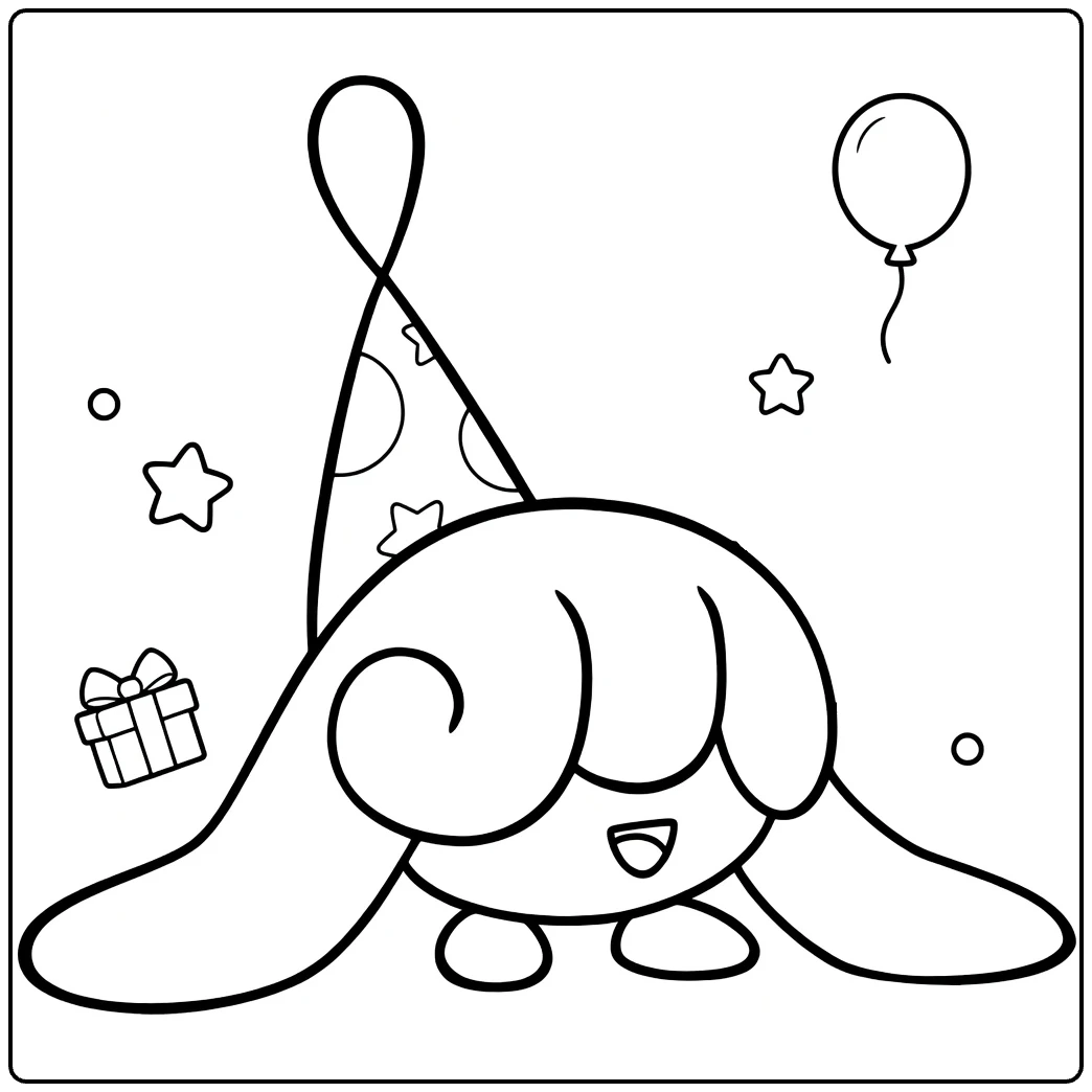 hatenna coloring page cheerful party with sterretjes