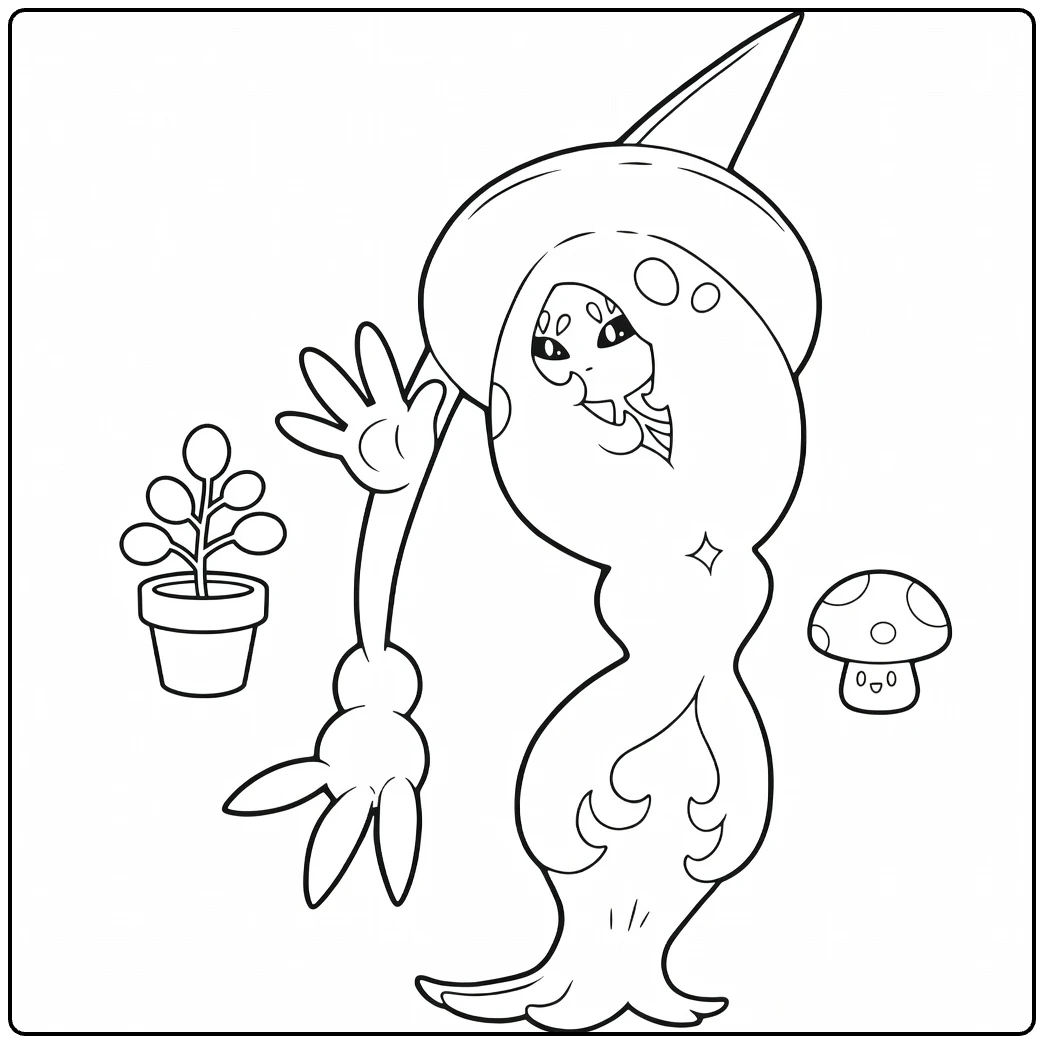 Hatterene Fun Waving Fairy coloring page
