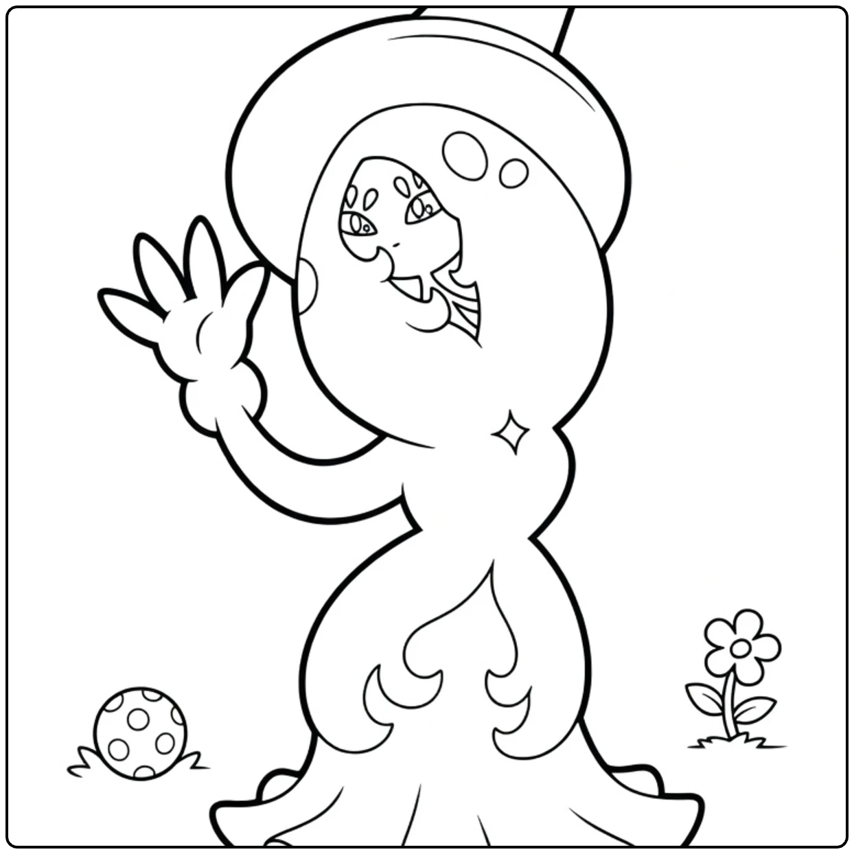 hatterene coloring page of dansende Pokemon heks