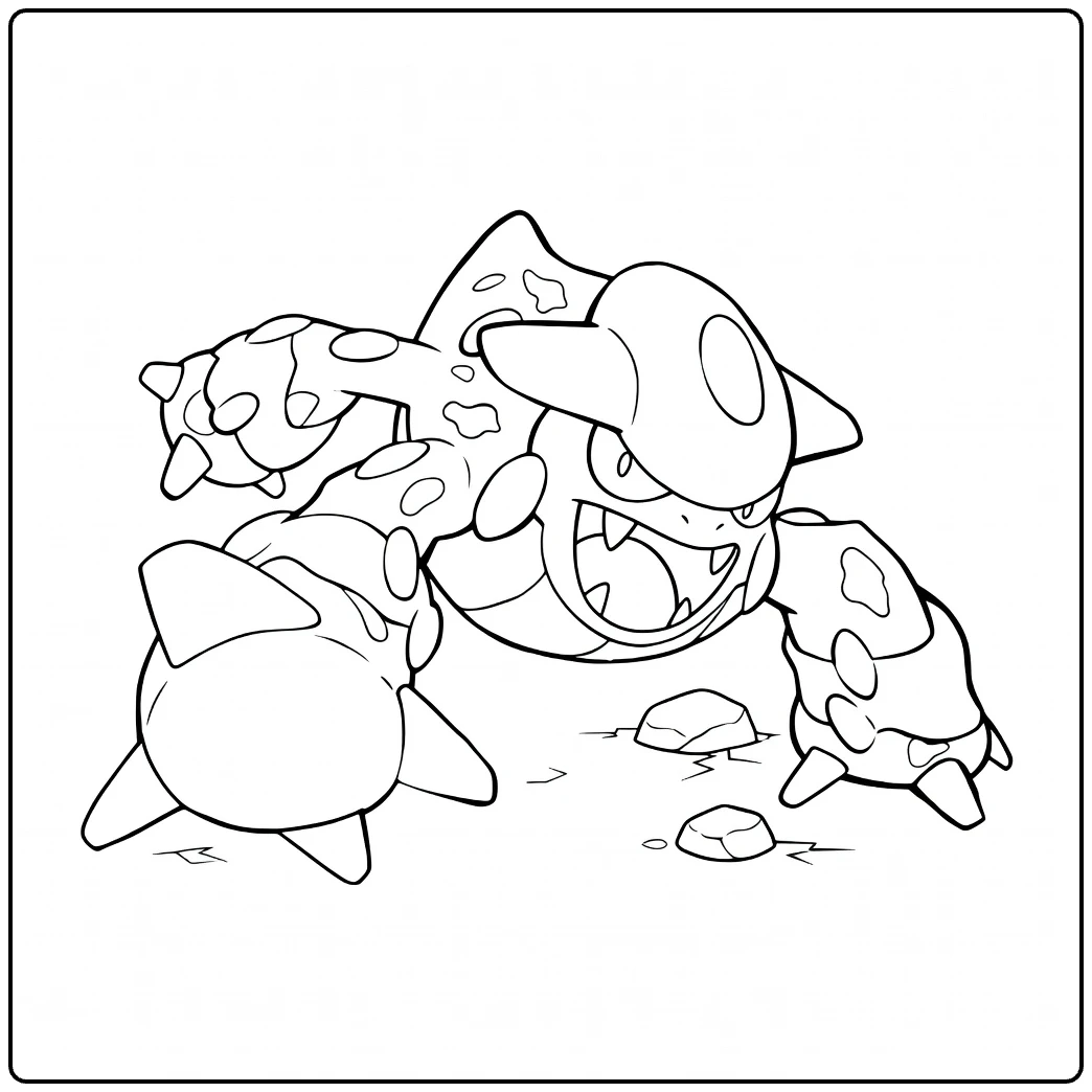 Heatran for Kids Volcanic Creature coloring page