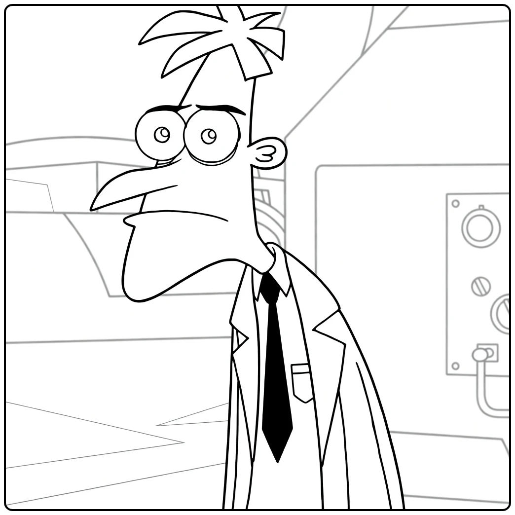 heinz Doofenshmirtz from coloring page