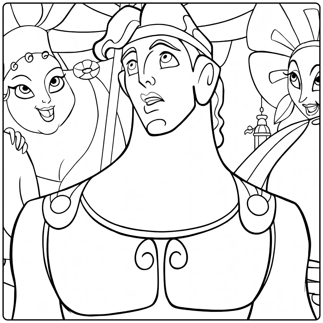 hercules Romeinse Heroes in coloring page