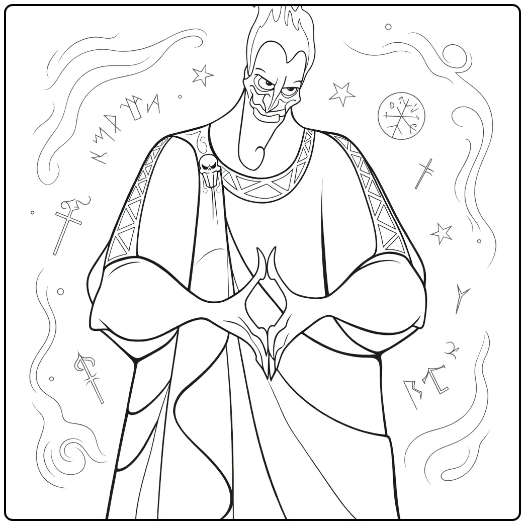 hercules Hades with Vlammend Her and Schedel coloring page