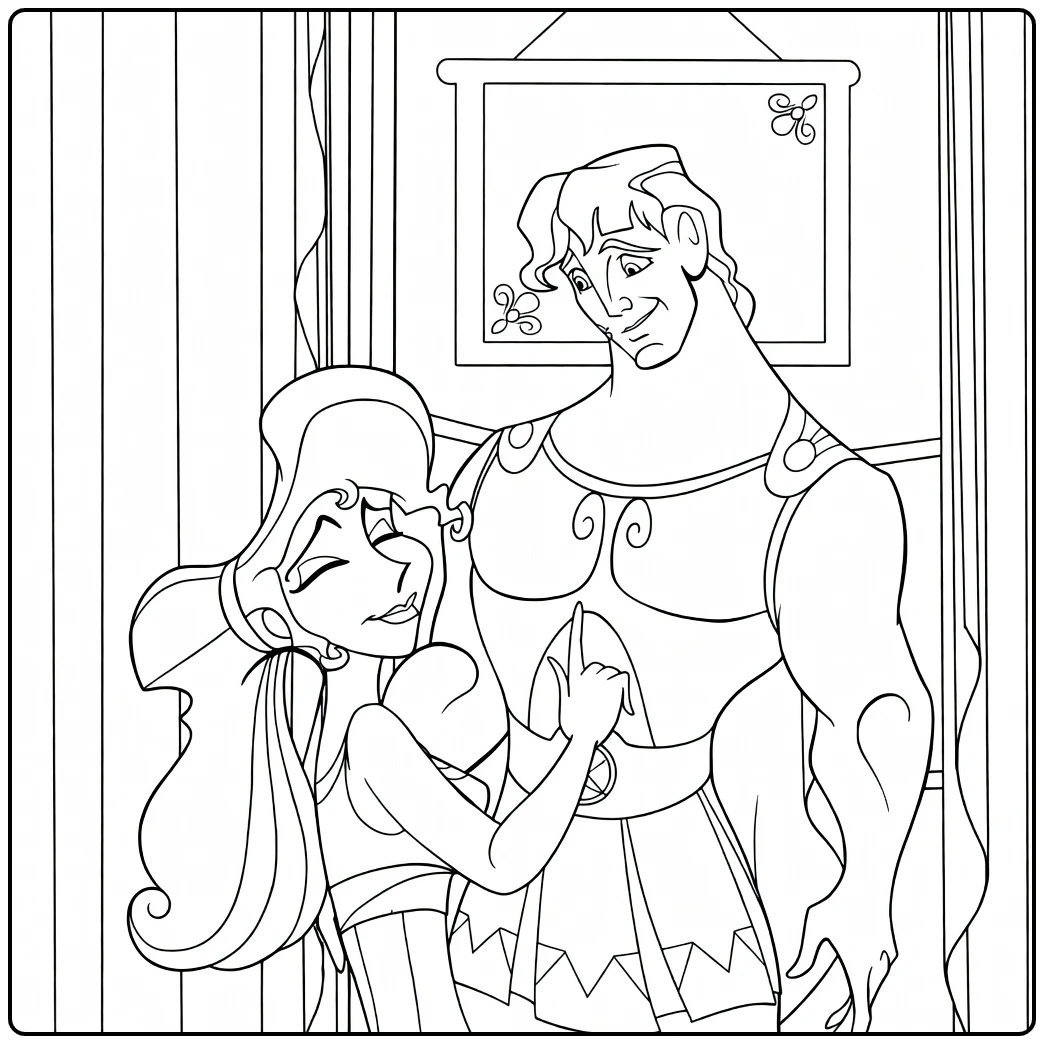 hercules Hercules and Megara Together coloring page