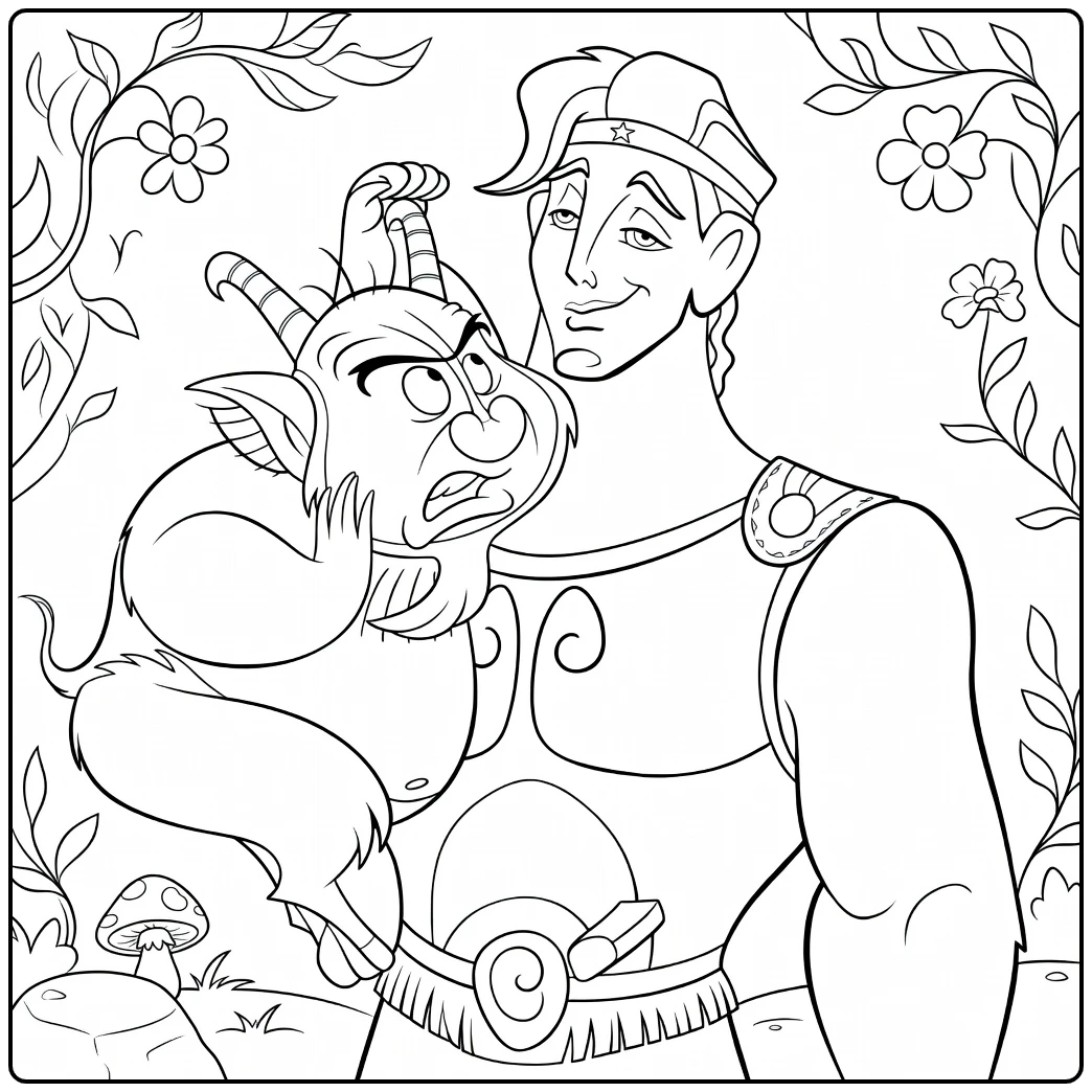 hercules Krijger and Mythologisch Creature coloring page
