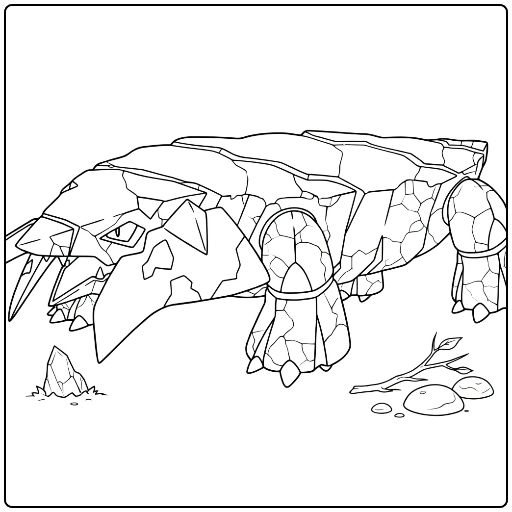 Hisuian Avalugg Tough Pokemon Creature coloring page