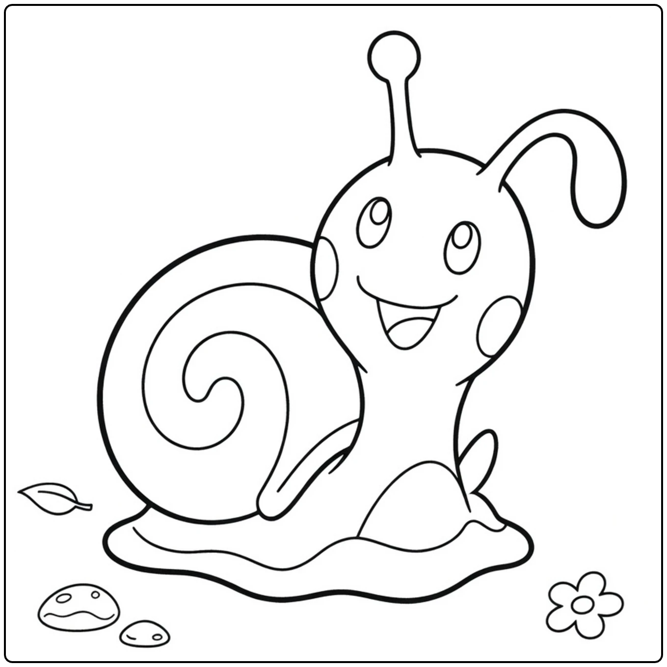 hisuian sliggoo coloring page with shell and flowers