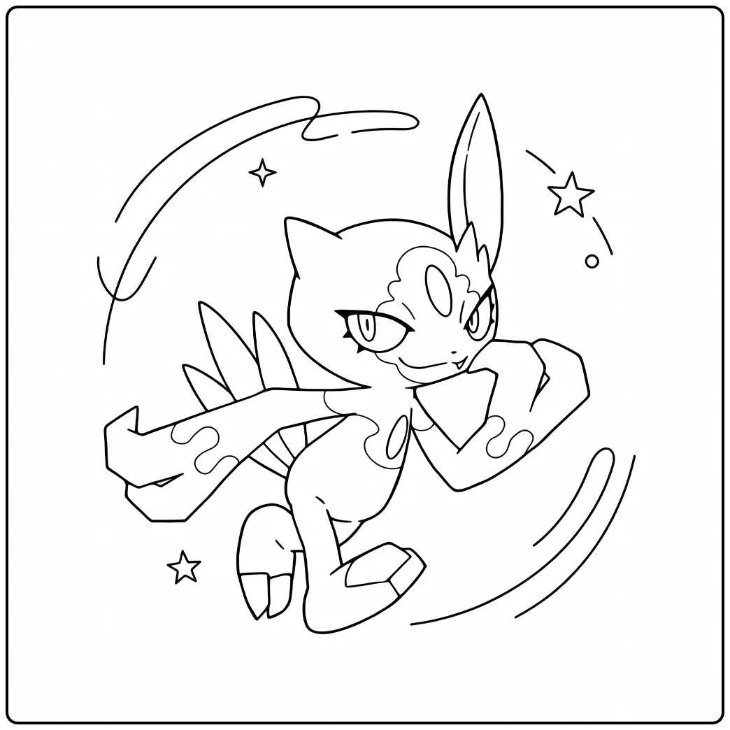 Hisuian Sneasel Dynamic Pose coloring page