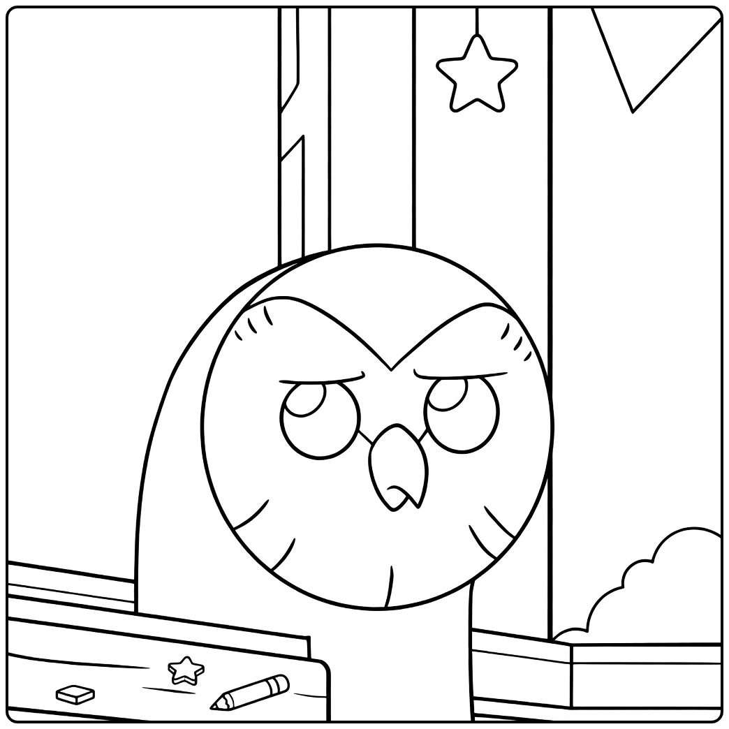 hooty Funny Uil for Children coloring page