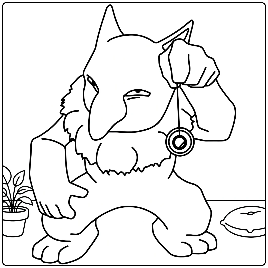 hypno coloring page of angry Pokemon with hypnotische pendel