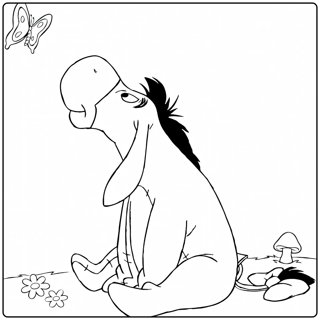 iejoor coloring page kijkt naar vlinder and flowers