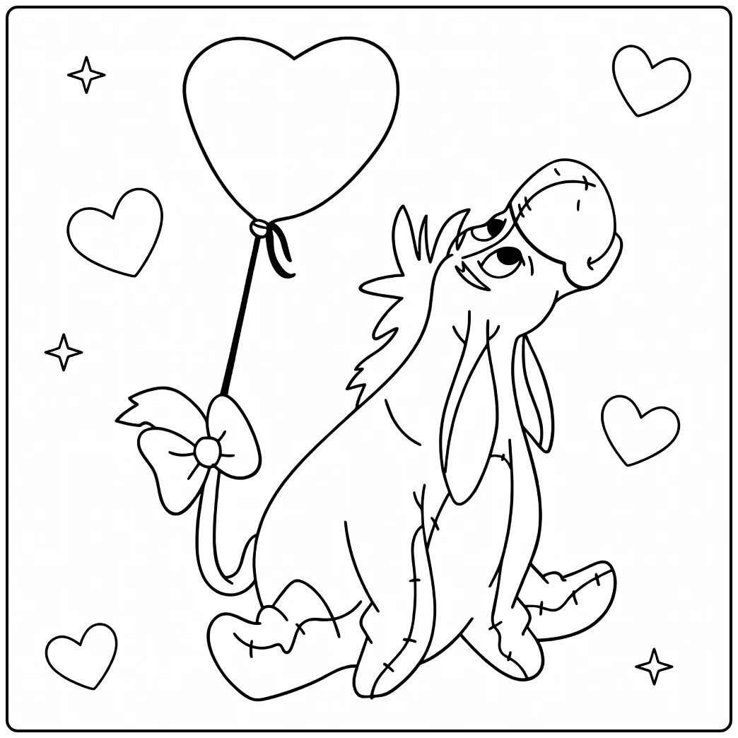 iejoor coloring page with stars and valentijnsharten