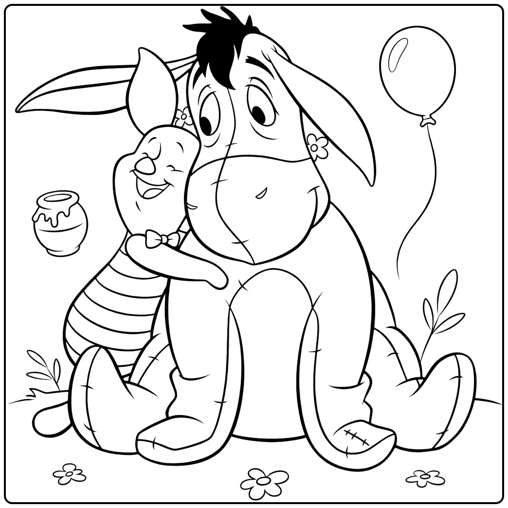 iejoor coloring page schattig with knorretje and flowers