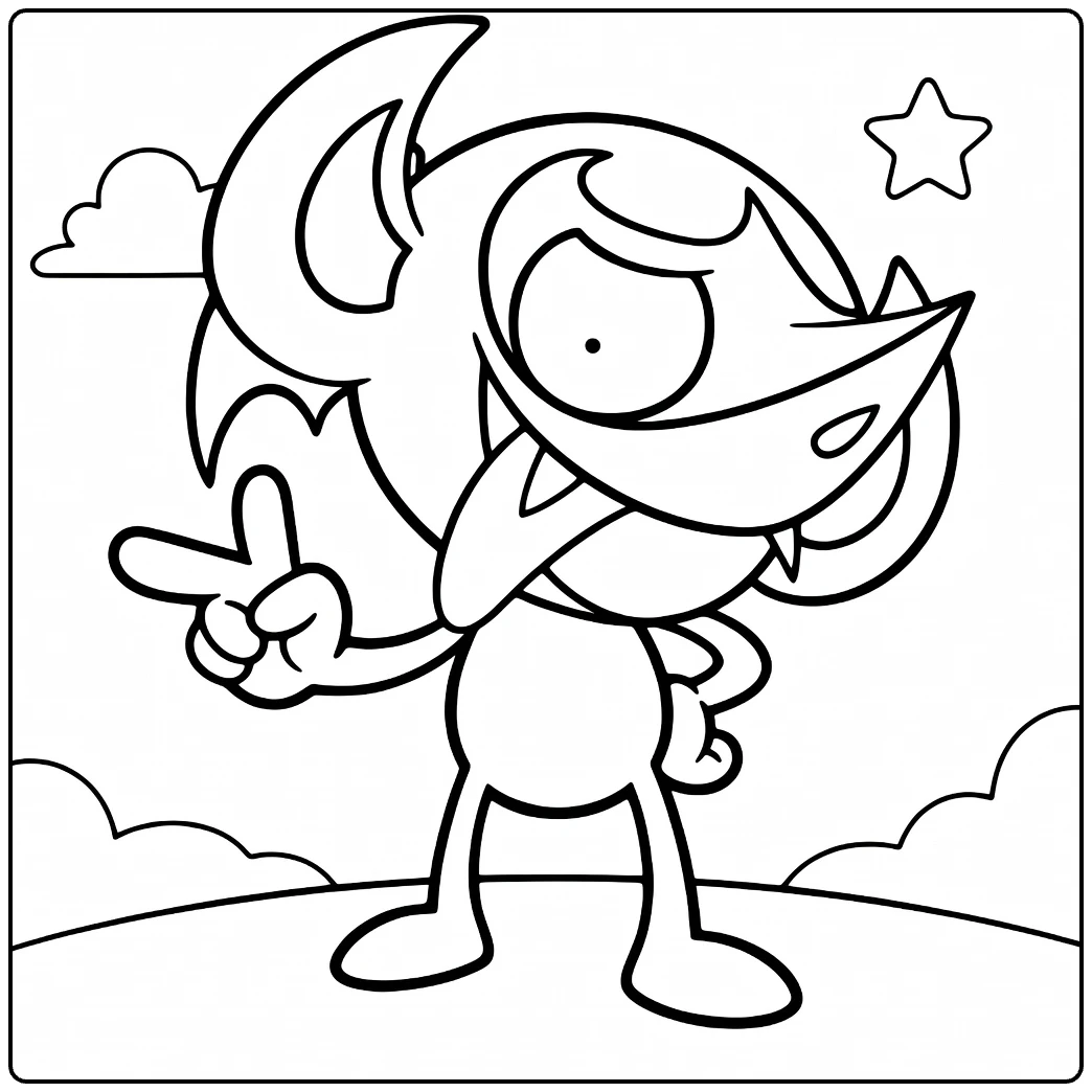 Impidimp Tongue from and Stars coloring page