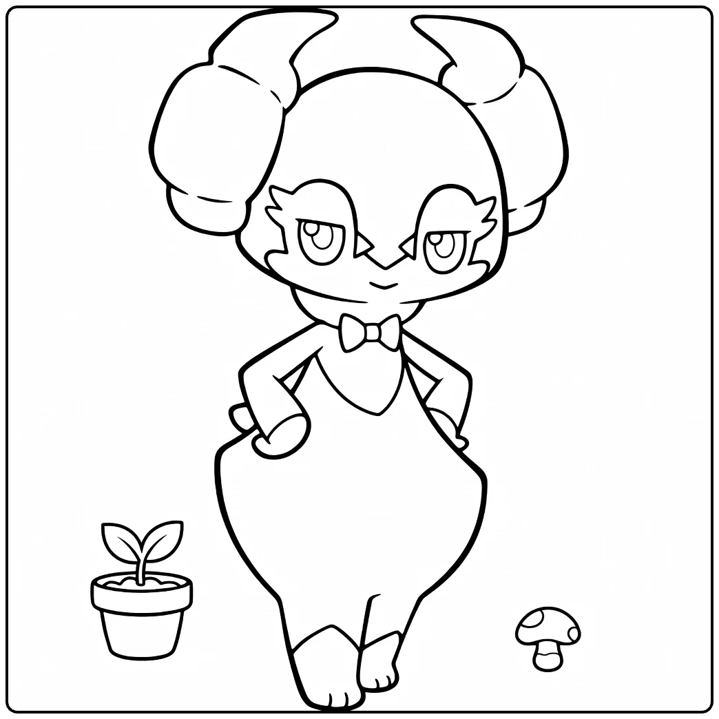indeedee male coloring page of tough Pokemon mannetje