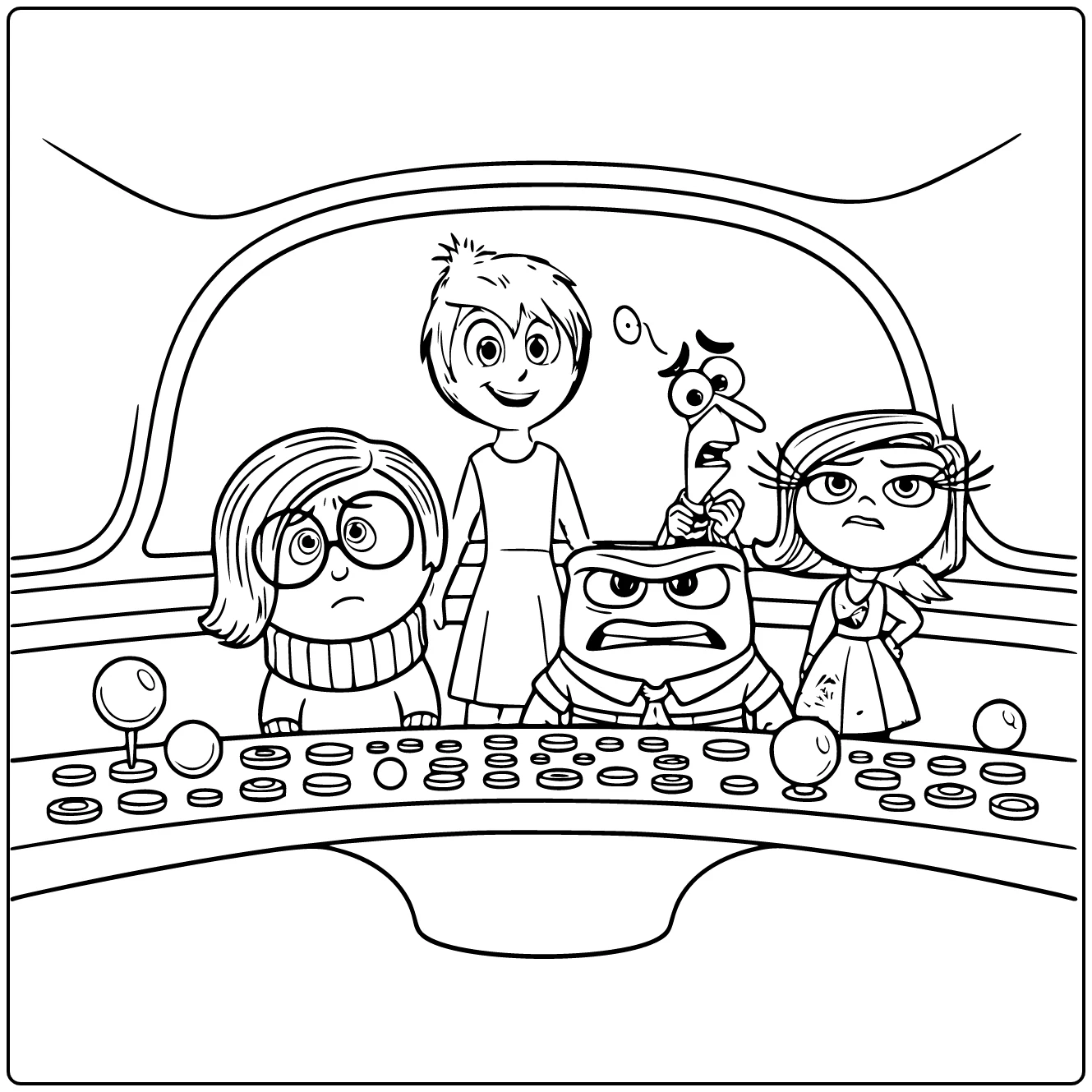 inside Out Emotions at the Edge coloring page