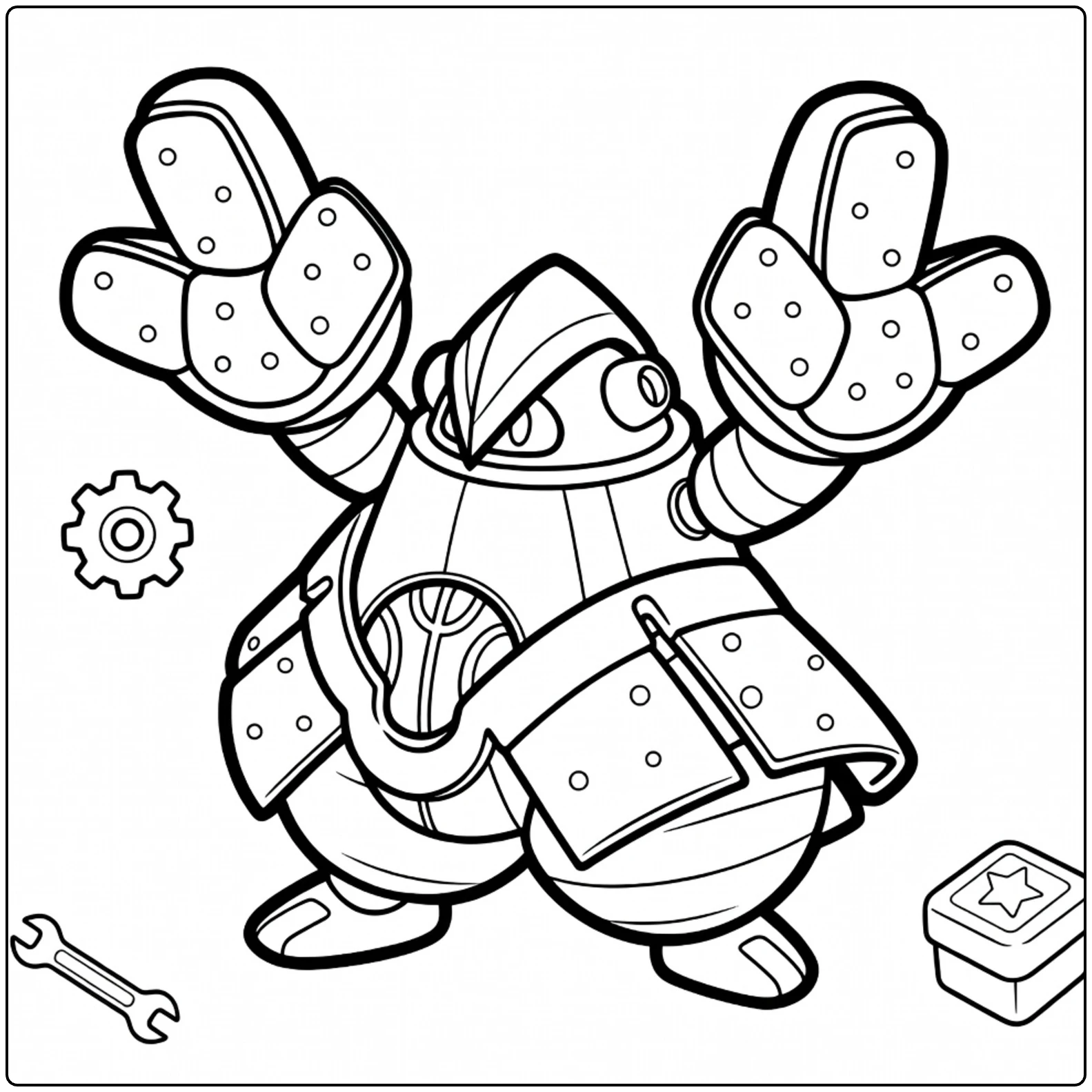 Iron Hands Armored Fighting Machine coloring page