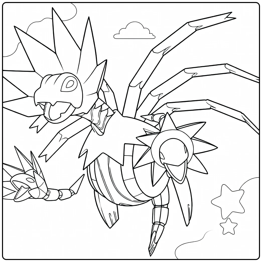 Iron Jugulis Pokemon Paradox Dragon coloring page