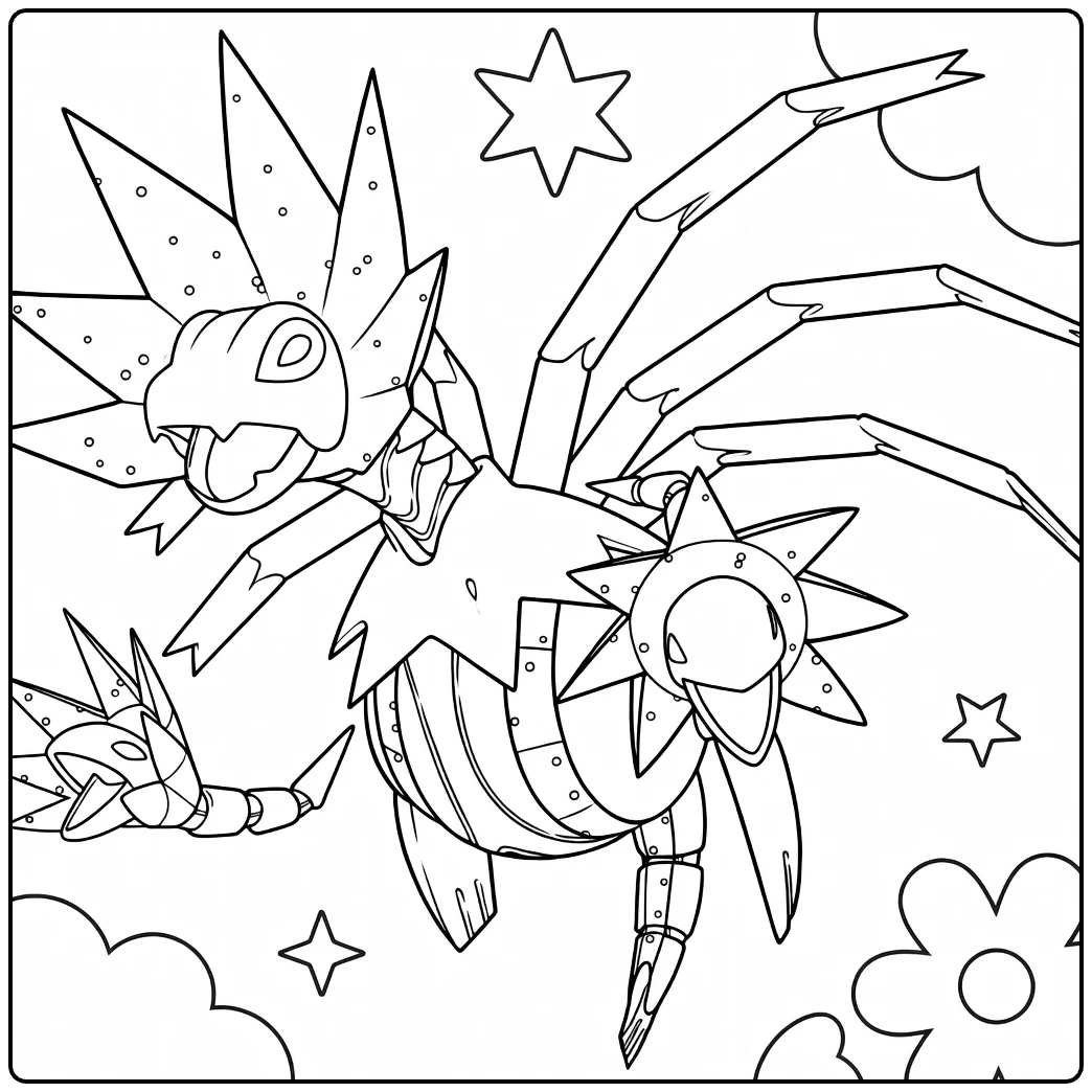 Iron Jugulis for Kids Pokemon Color coloring page