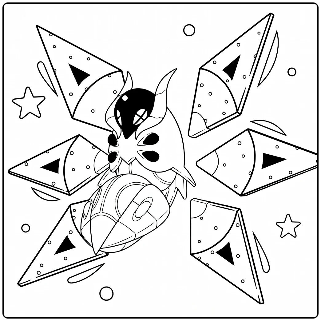Iron Moth Color Cool Paradox Pokemon with Wings coloring page