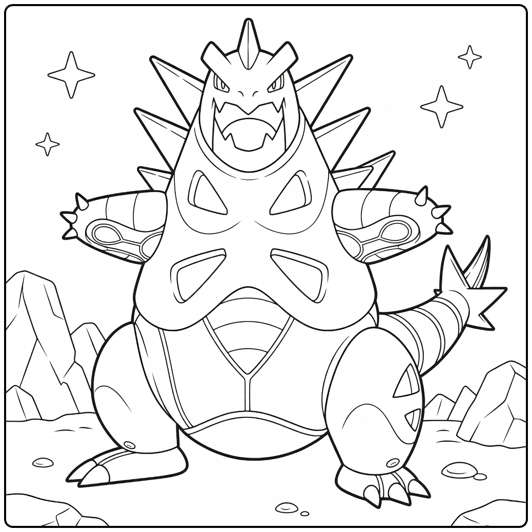 Iron Thorns Spikes and Sparkling Stars coloring page